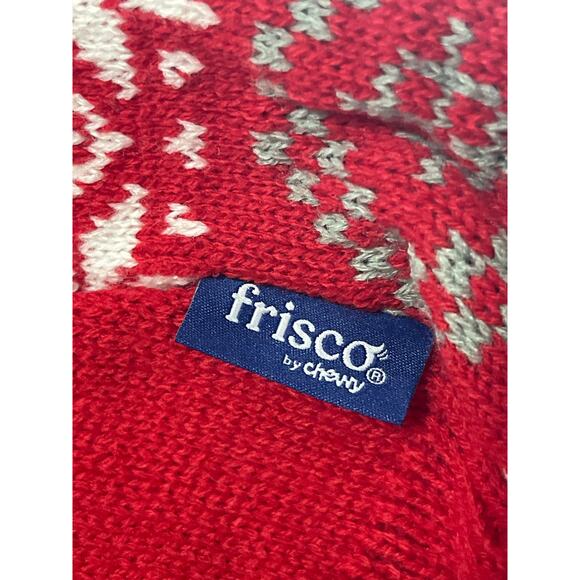 Frisco Reindeer by Chewy NEW Medium Fair Isle Dog Christmas Sweater Red White - Picture 7 of 7